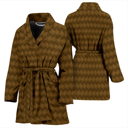 Cable Knit Pattern Print Design 02 Women Bathrobe