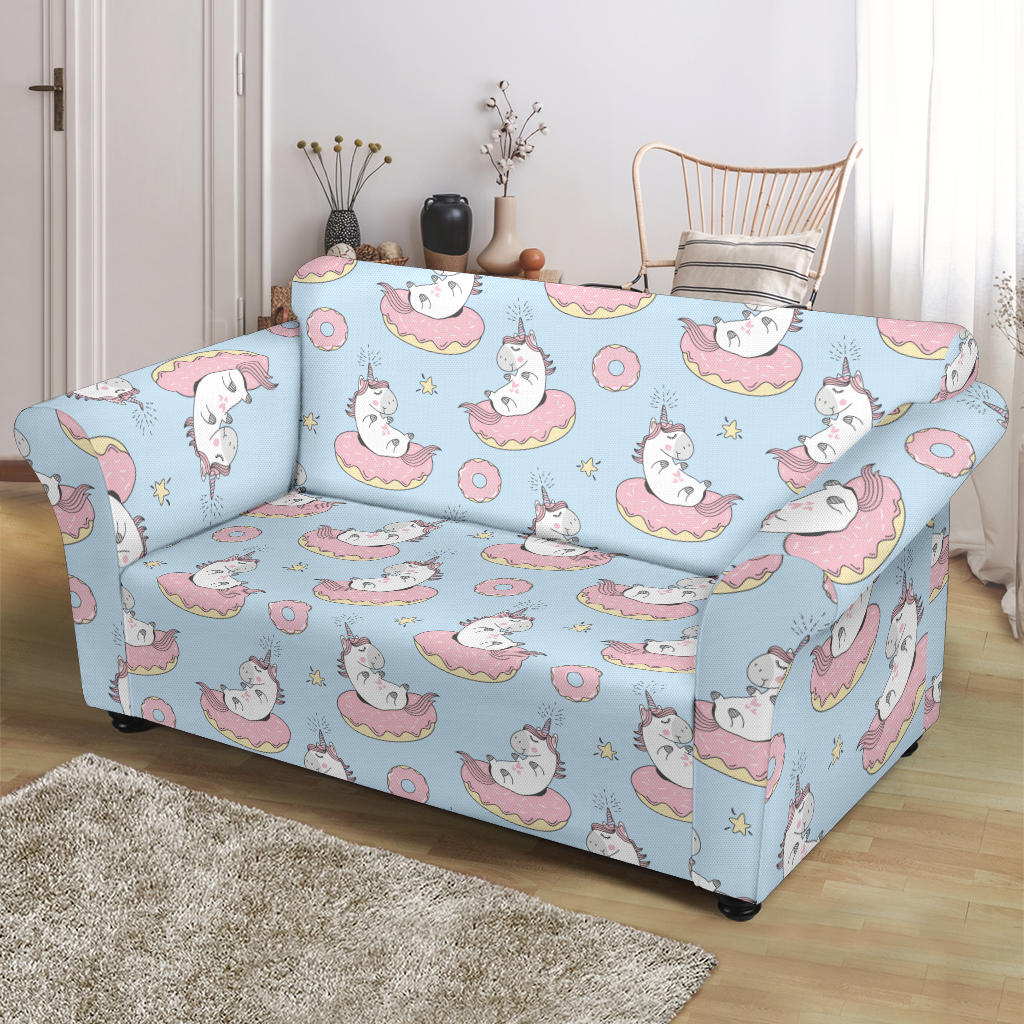 Unicorn Print Design LKS303 Loveseat Couch Slipcover