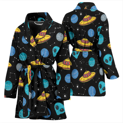 UFO Alien Print Design LKS306 Women Bathrobe