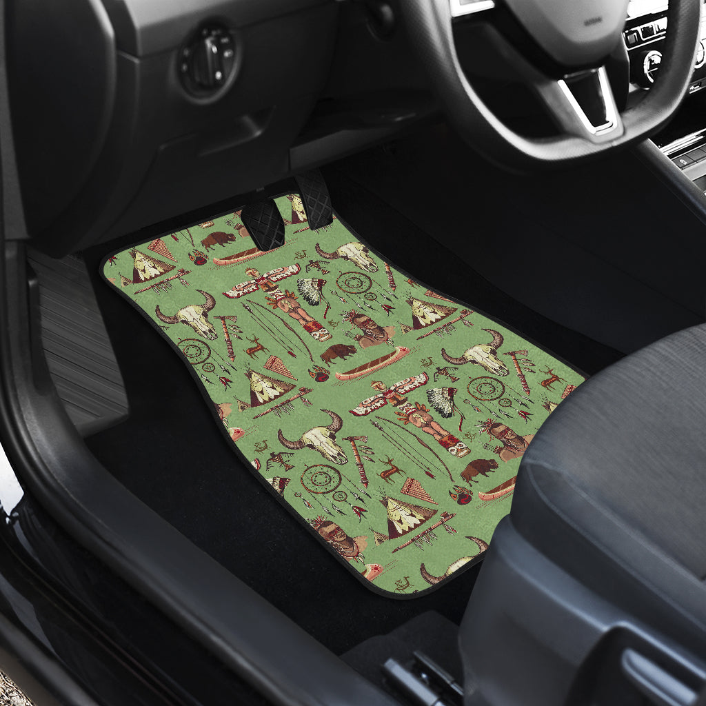 Native Indian Themed Design Print Car Floor Mats Front Back