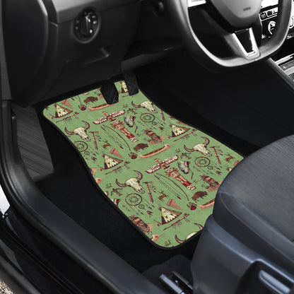Native Indian Themed Design Print Car Floor Mats Front Back