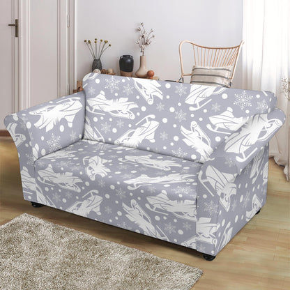 Snowmobile Print Design LKS302 Loveseat Couch Slipcover