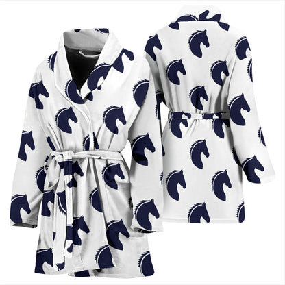 Horse Head Print Design LKS303 Women Bathrobe