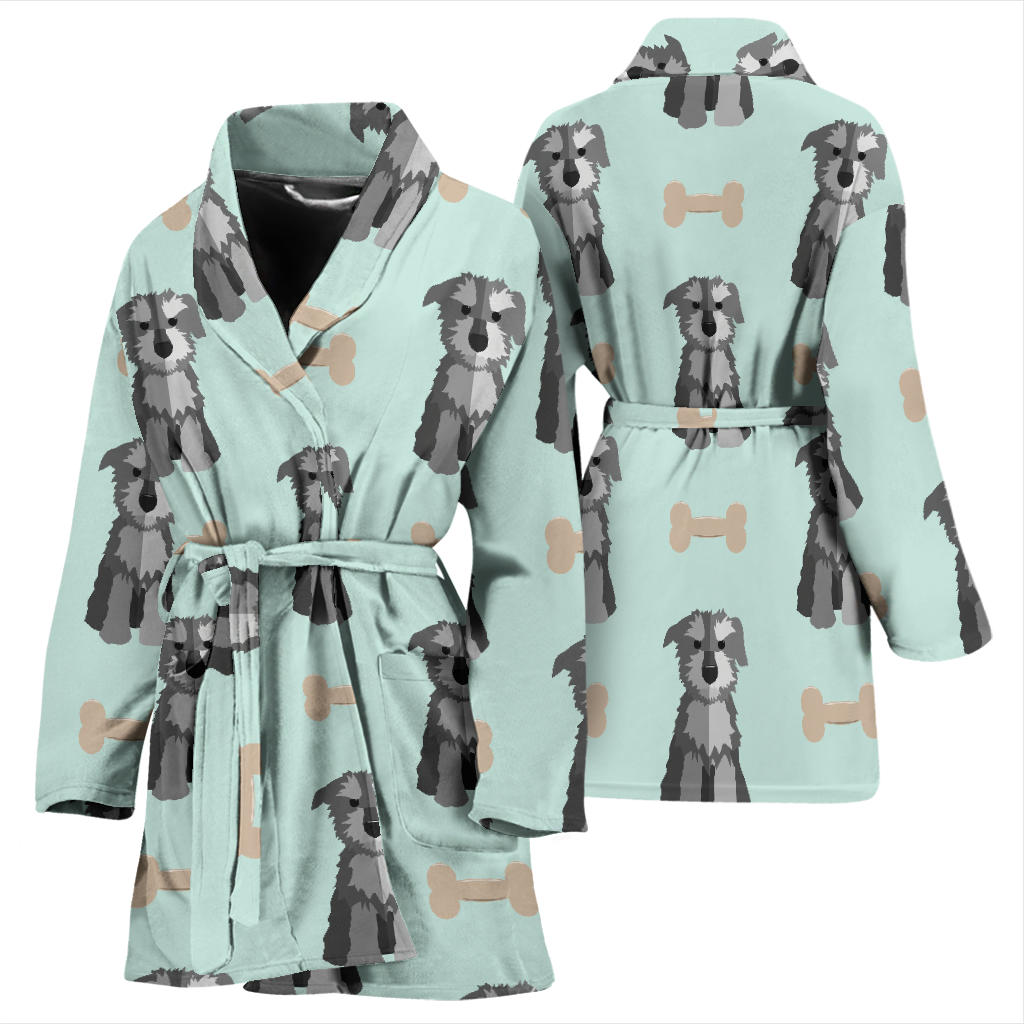 Schnauzers Pattern Print Design A03 Women Bathrobe