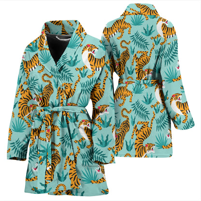 Tiger Print Design LKS304 Women Bathrobe