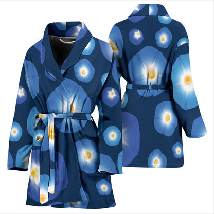 Morning Glory Pattern Print Design 02 Women Bathrobe