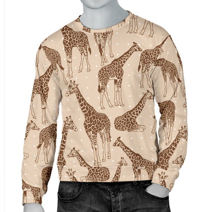 Giraffe Pattern Design Print Men Long Sleeve Sweatshirt