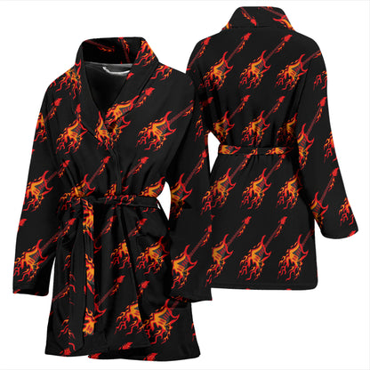 Electric Guitar Print Design LKS406 Women Bathrobe