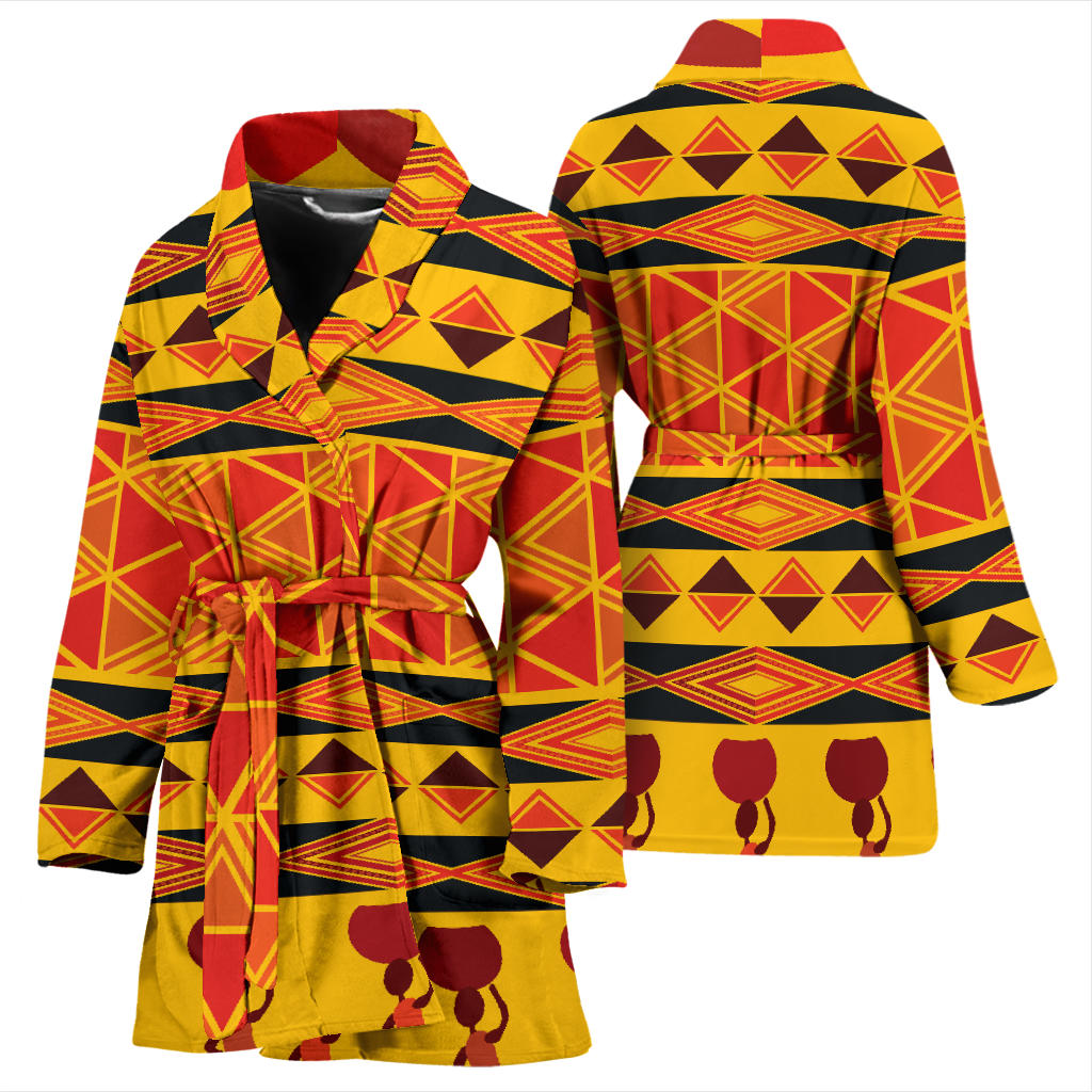 African Pattern Print Design 01 Women Bathrobe
