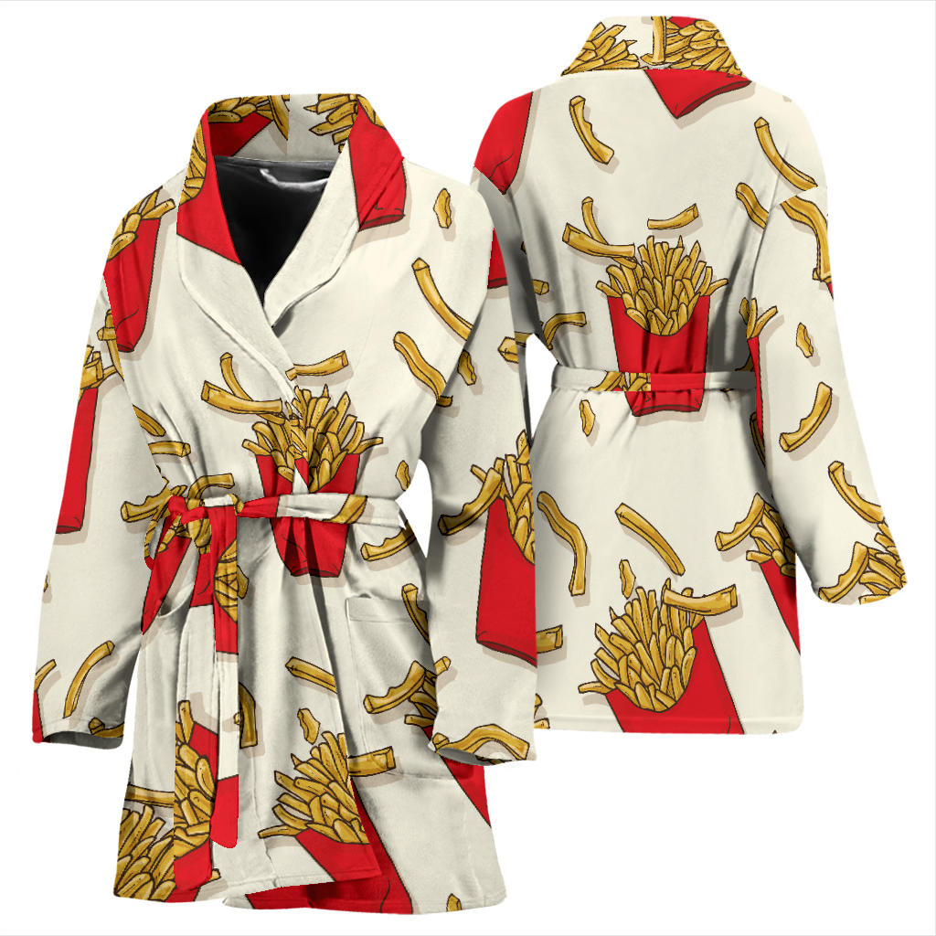 French Fried Pattern Print Design 01 Women Bathrobe