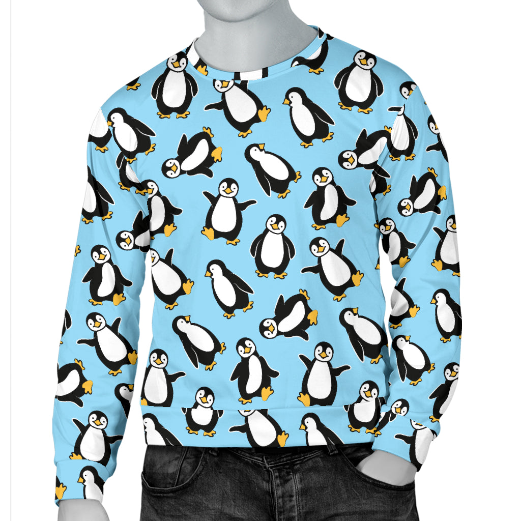 Penguin Happy Print Men Long Sleeve Sweatshirt