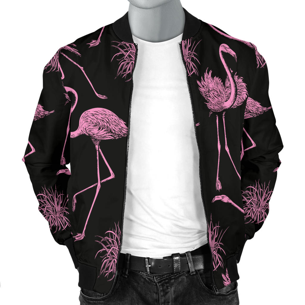 Flamingo Pink Print Pattern Men Bomber Jacket