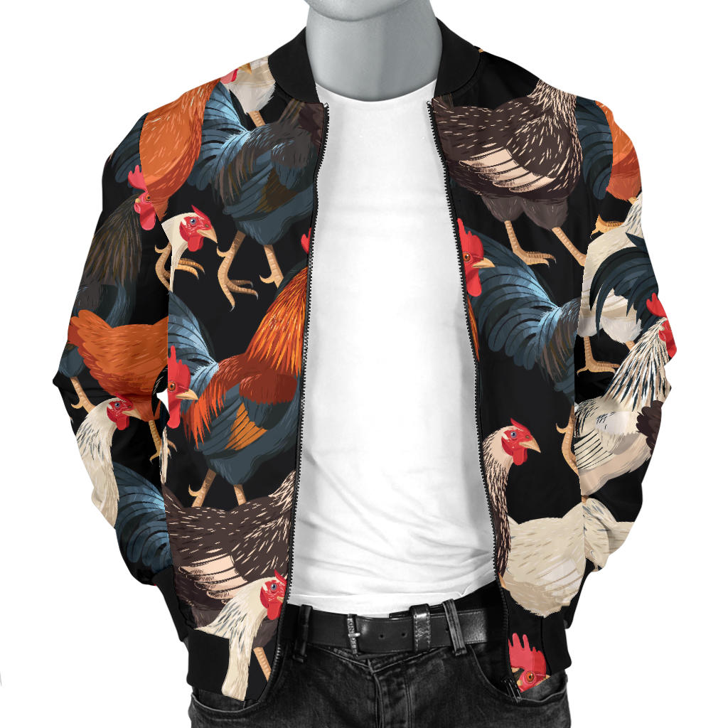 Chicken Print Pattern Men Bomber Jacket
