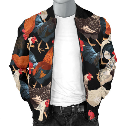 Chicken Print Pattern Men Bomber Jacket