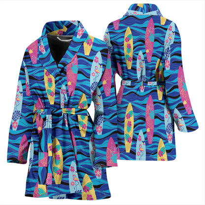 Surfboard Print Design LKS304 Women Bathrobe
