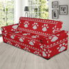 Knit Paw Pattern Print Design 03 Sofa Slipcover