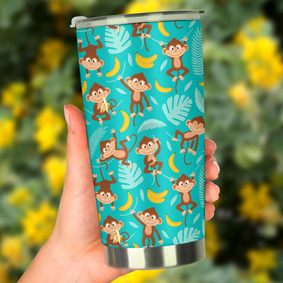 Monkey Happy Design Themed Print Tumbler