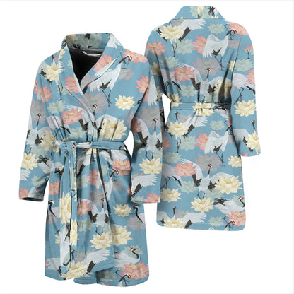 Water Lily Print Design LKS304 Men Bathrobe