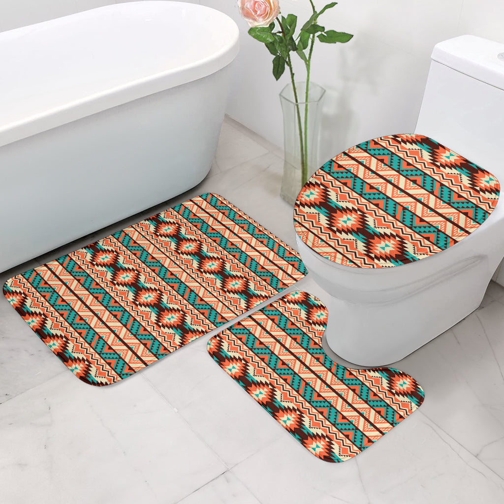Navajo Western Style Print Pattern Bathroom Mat Set