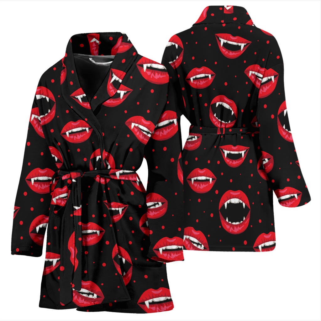 Halloween Pattern Print Design 01 Women Bathrobe