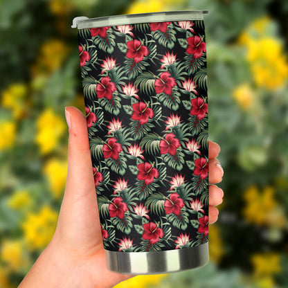 Flower Hawaiian Red Hibiscus Design Print Tumbler