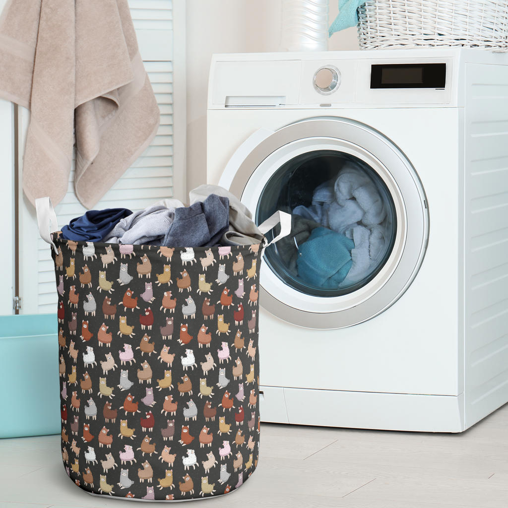 Alpaca Cute Design Themed Print Laundry Basket