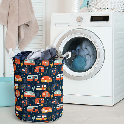Camper Caravan Print Pattern Laundry Basket