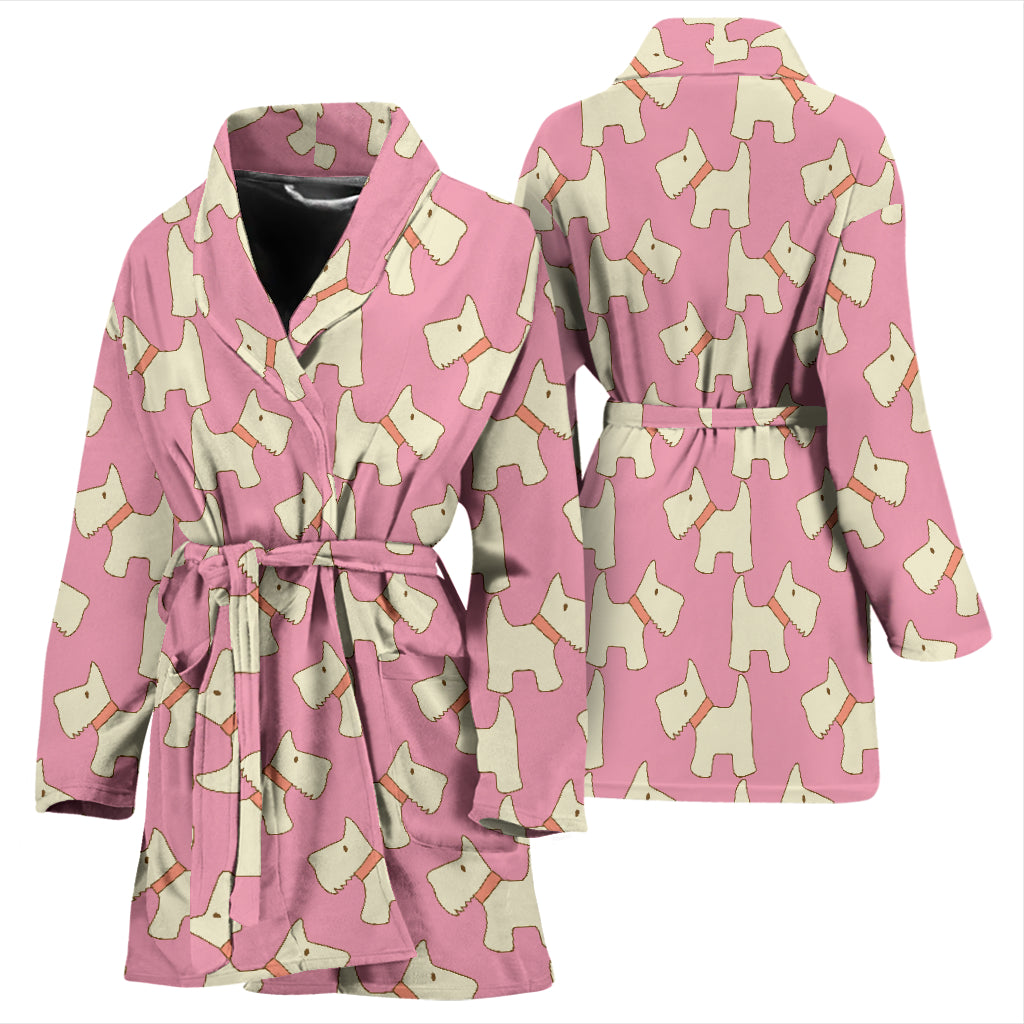Scottish Terriers Print Design LKS306 Women Bathrobe