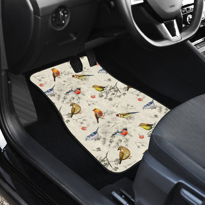 Bird Watercolor Design Pattern Car Floor Mats Front Back