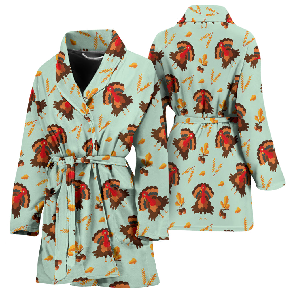 Thanksgiving Print Design LKS309 Women Bathrobe
