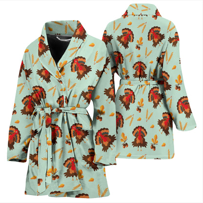 Thanksgiving Print Design LKS309 Women Bathrobe