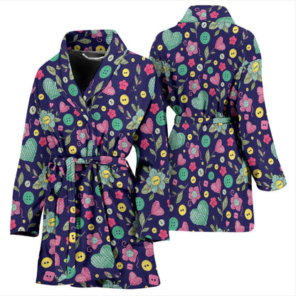 Crochet Pattern Print Design 02 Women Bathrobe