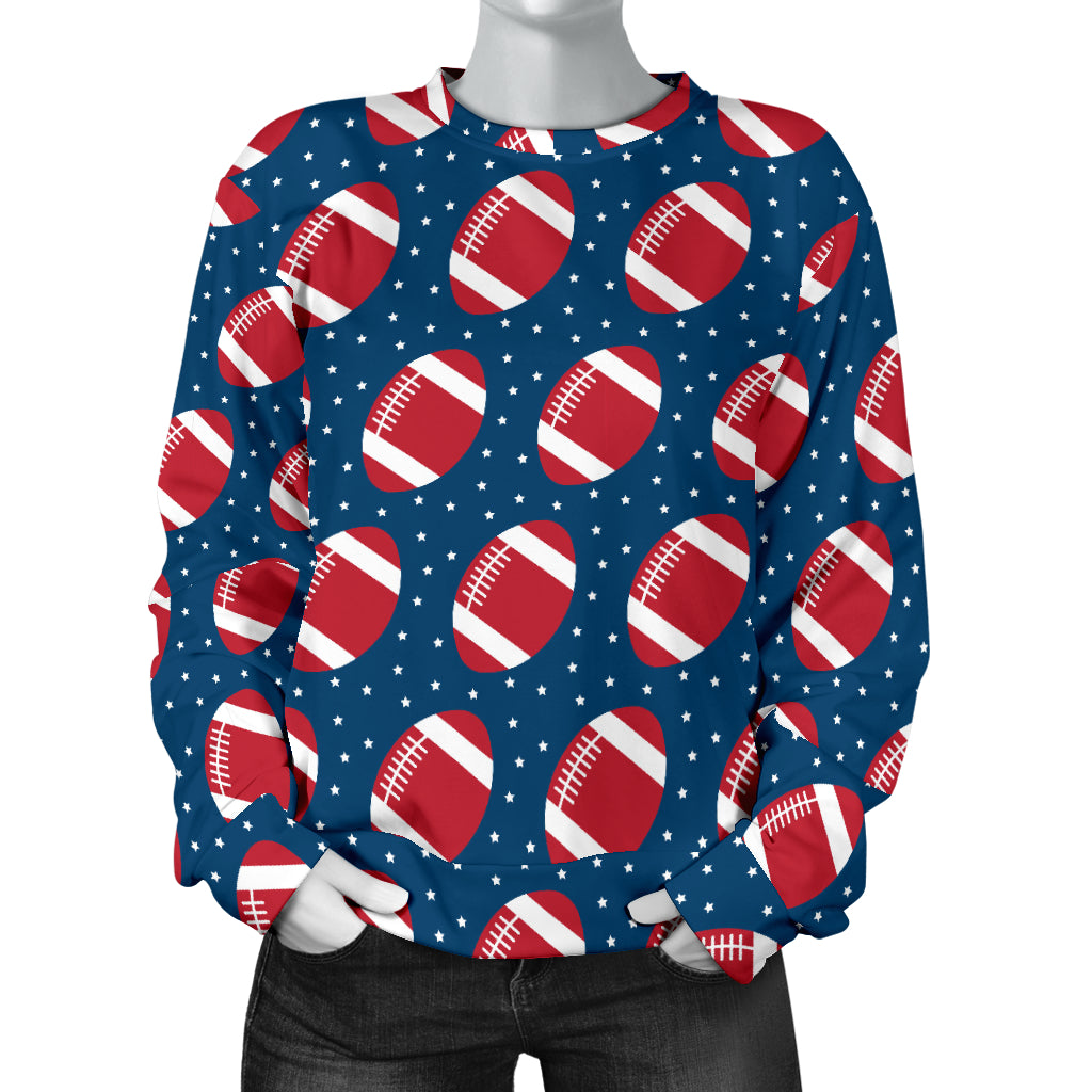 American Football Star Design Pattern Women Long Sleeve Sweatshirt