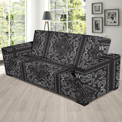 Bandana Black White Print Design LKS302 Sofa Slipcover