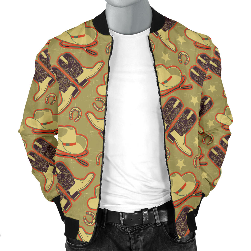 Western Cowboy Themed Men Bomber Jacket