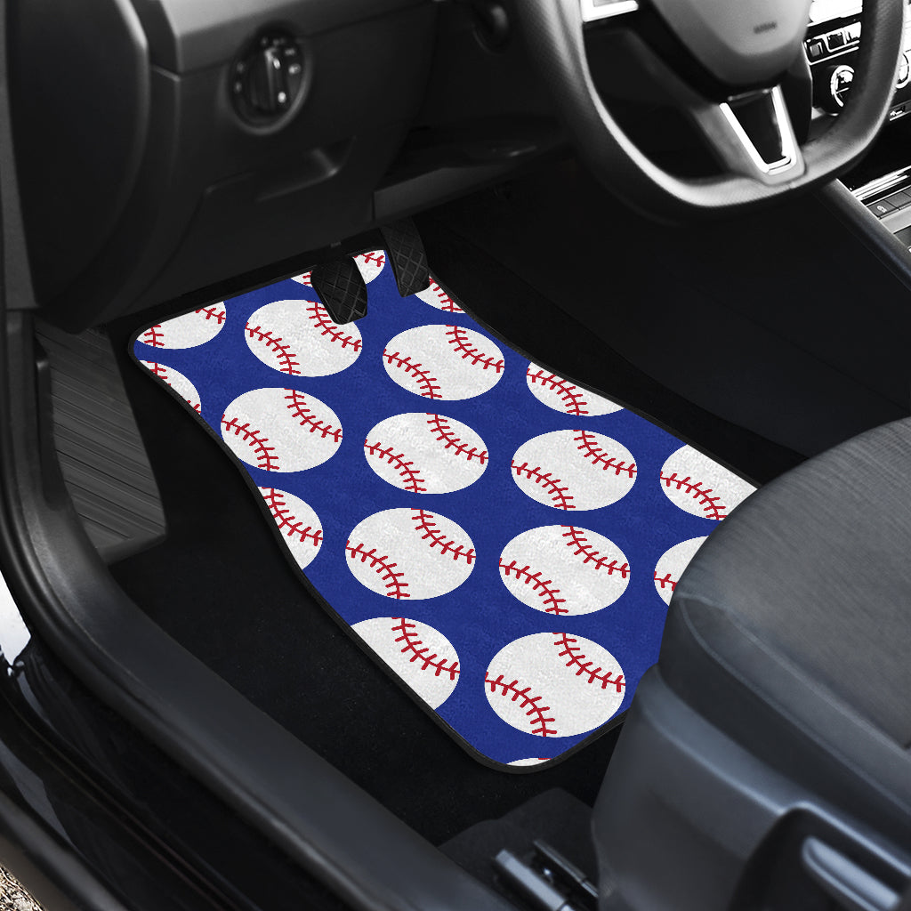 Baseball Blue Background Car Floor Mats Front Back
