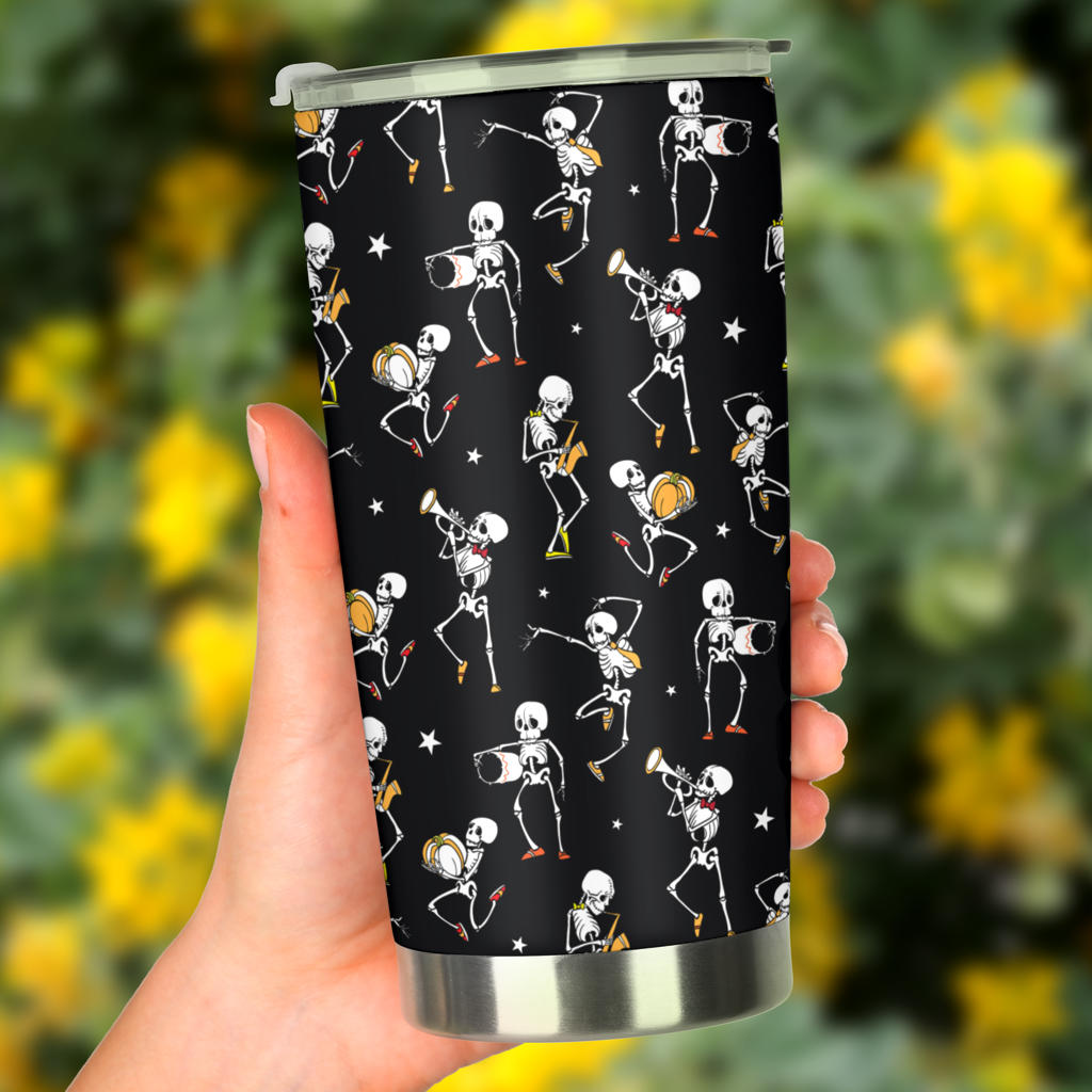 Skeleton Dance Print Tumbler