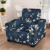 Nautical Sea Themed Print Armchair Slipcover