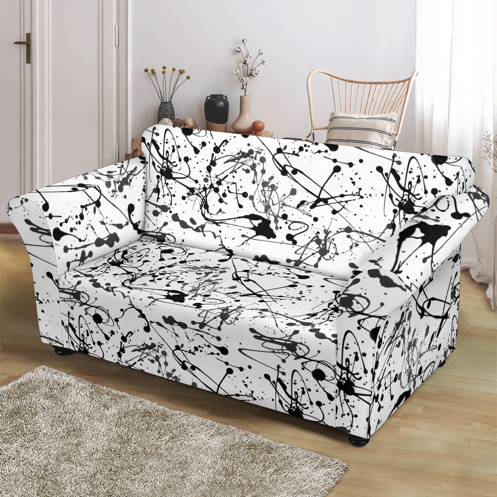 Splatter Print Design LKS305 Loveseat Couch Slipcover