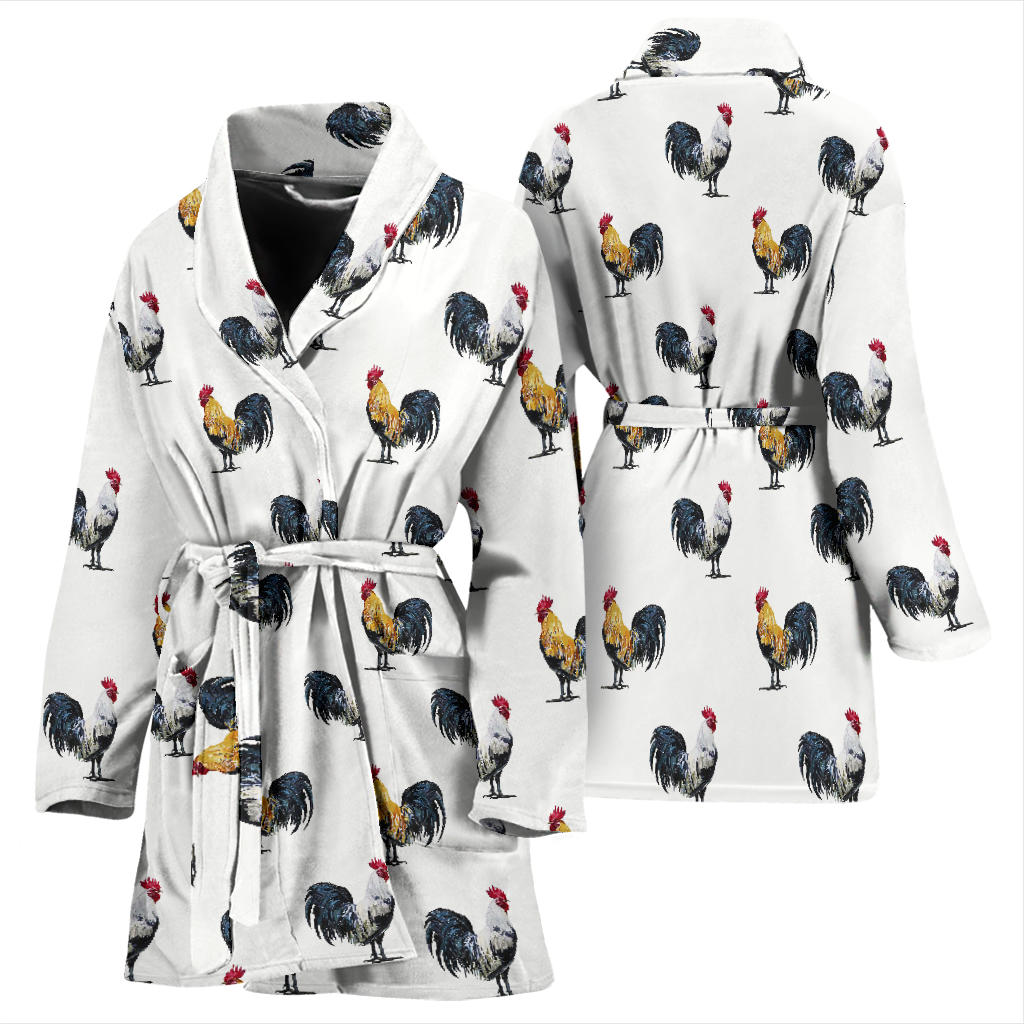 Chicken Pattern Print Design 02 Women Bathrobe