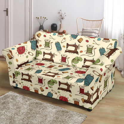 Sewing Equipment Print Design LKS303 Loveseat Couch Slipcover