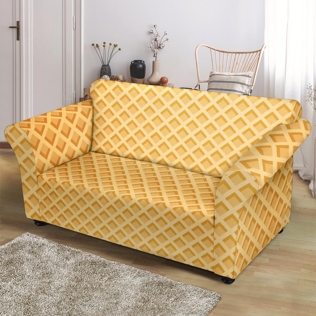 Waffle Texture Print Design LKS302 Loveseat Couch Slipcover