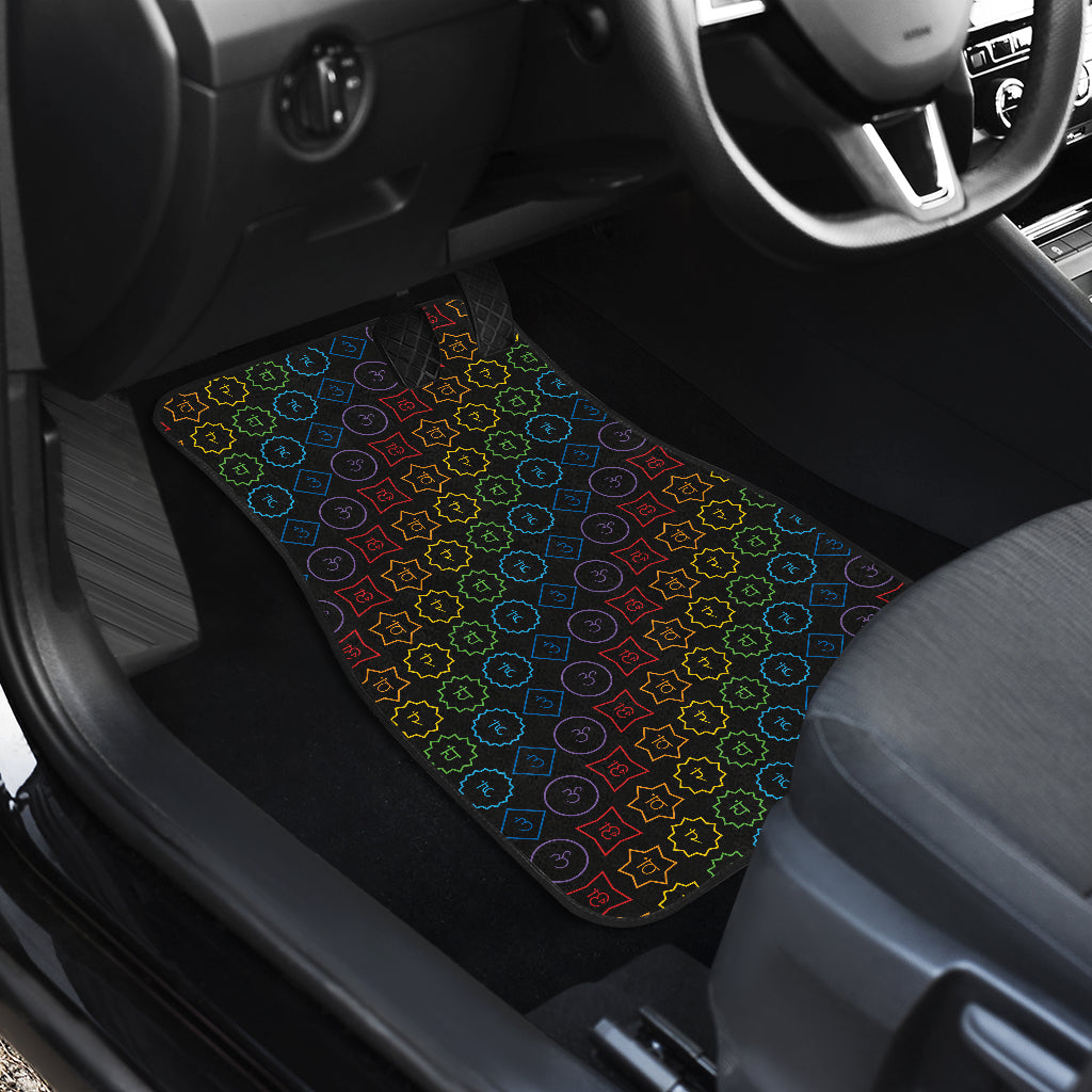 Chakra Colorful Symbol Pattern Car Floor Mats Front Back