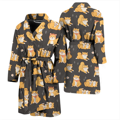 Shiba Inu Print Design LKS309 Men Bathrobe