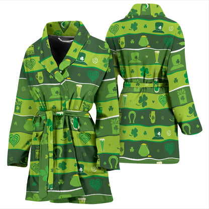 Shamrock Print Design LKS303 Women Bathrobe
