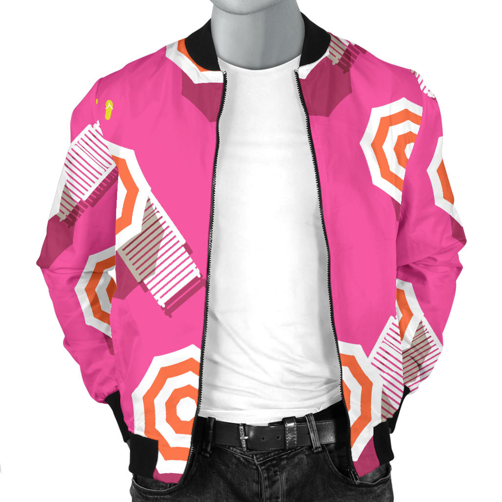 Beach Top View Umbrella Theme Men Bomber Jacket