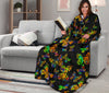 Butterfly Neon Color Print Pattern Adult Sleeve Blanket