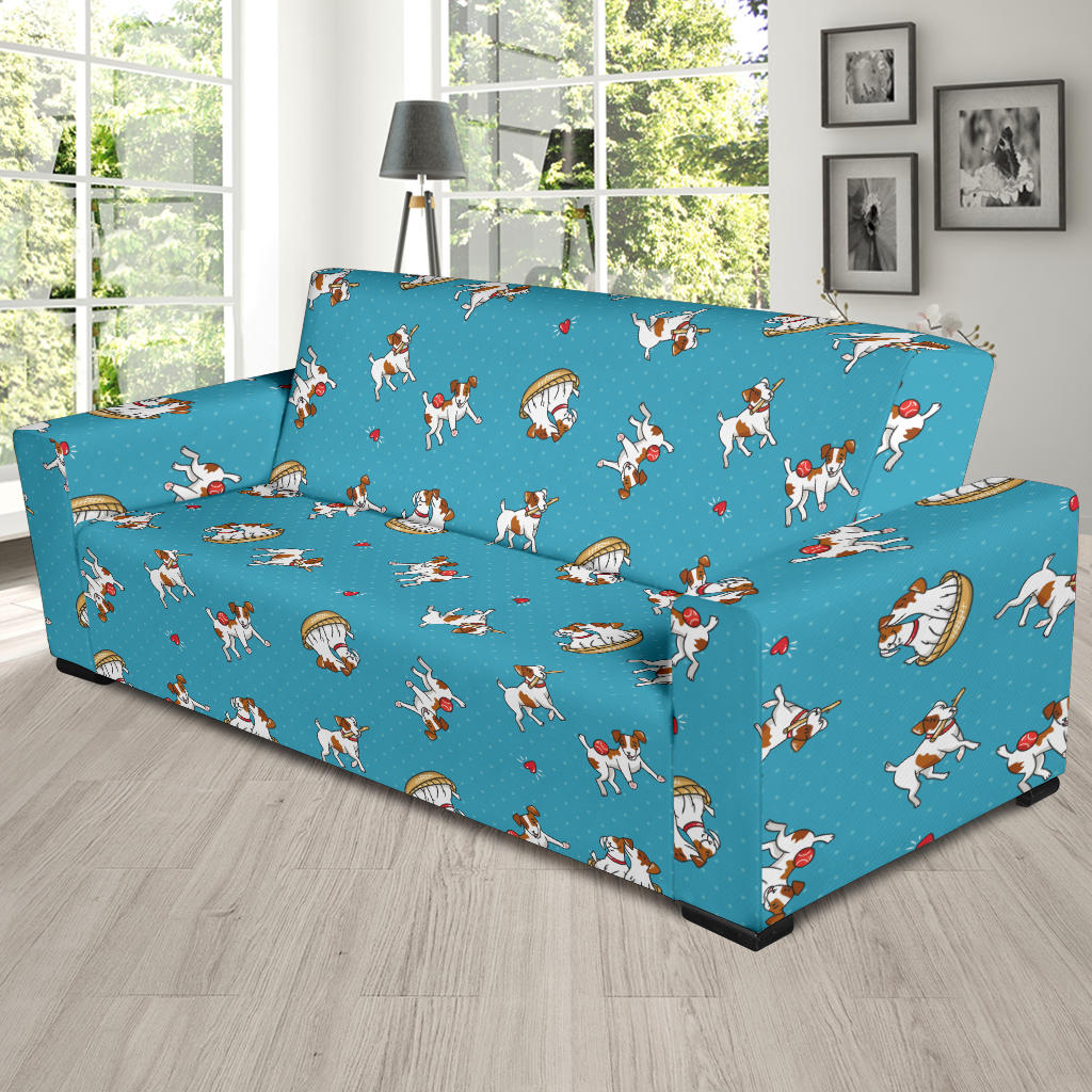 Russell Terriers Playing Print Design LKS305 Sofa Slipcover