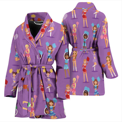 Cheerleader Pattern Print Design 02 Women Bathrobe
