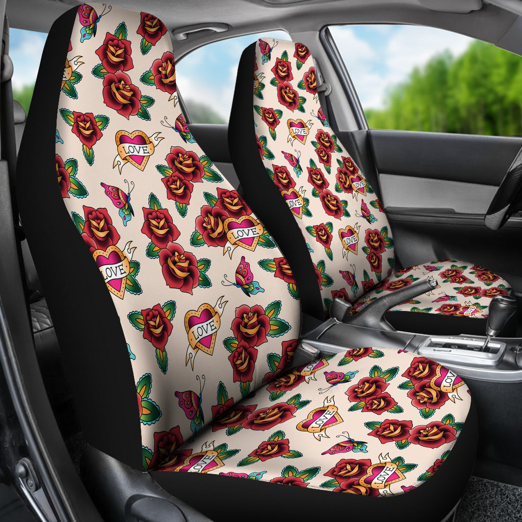Tattoo Rose Print Design LKS302 Car Seat Covers